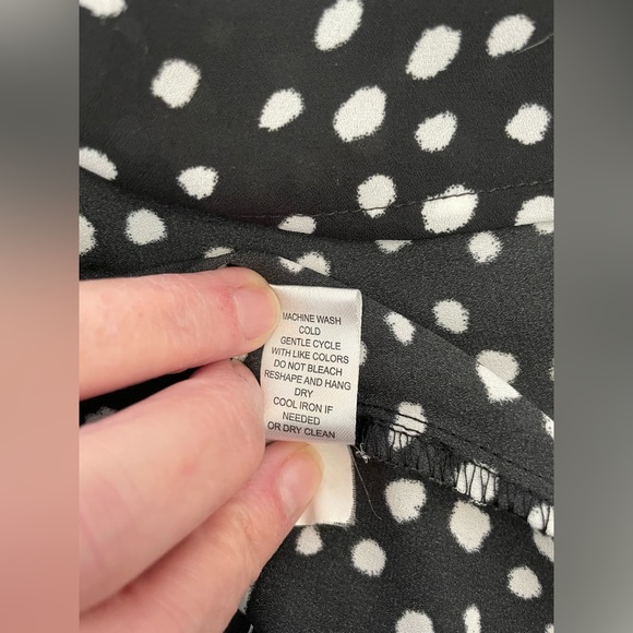 Spense polka dot, long sleeve blouse, size large - Picture 6 of 7